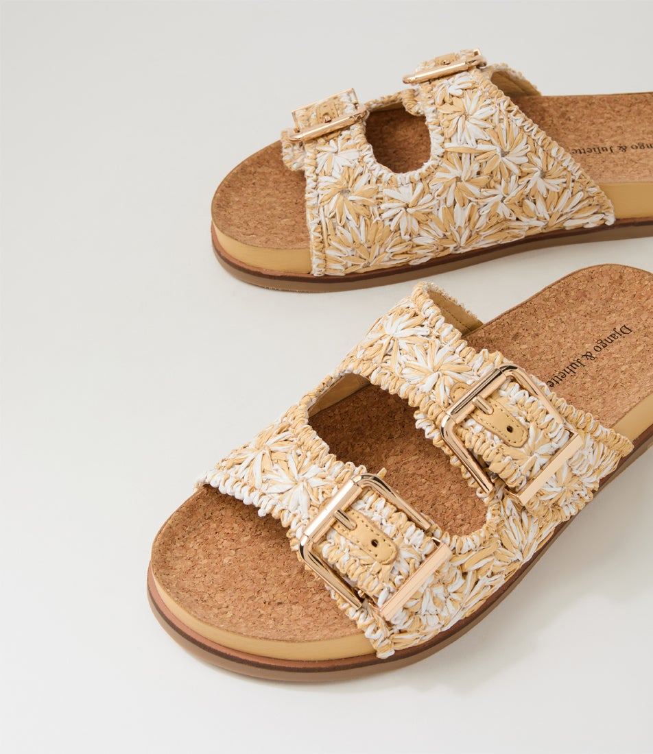 Quipp White Natural Fabric Slides