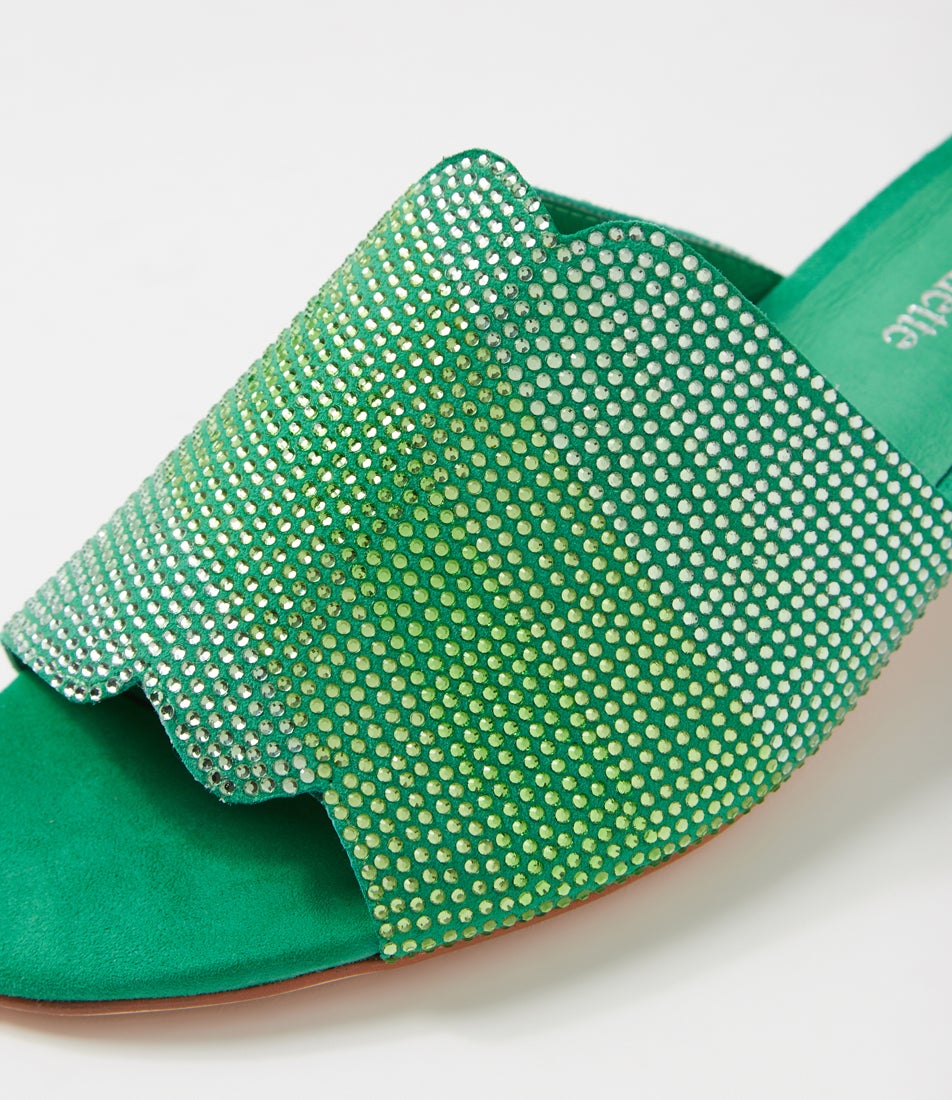 Tonda Green Multi Suede Sandals