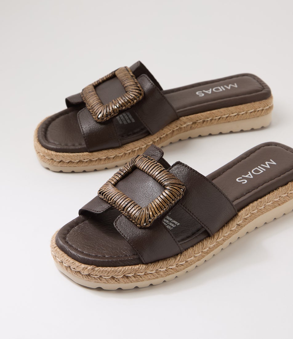 Sati Choc Leather Sandals