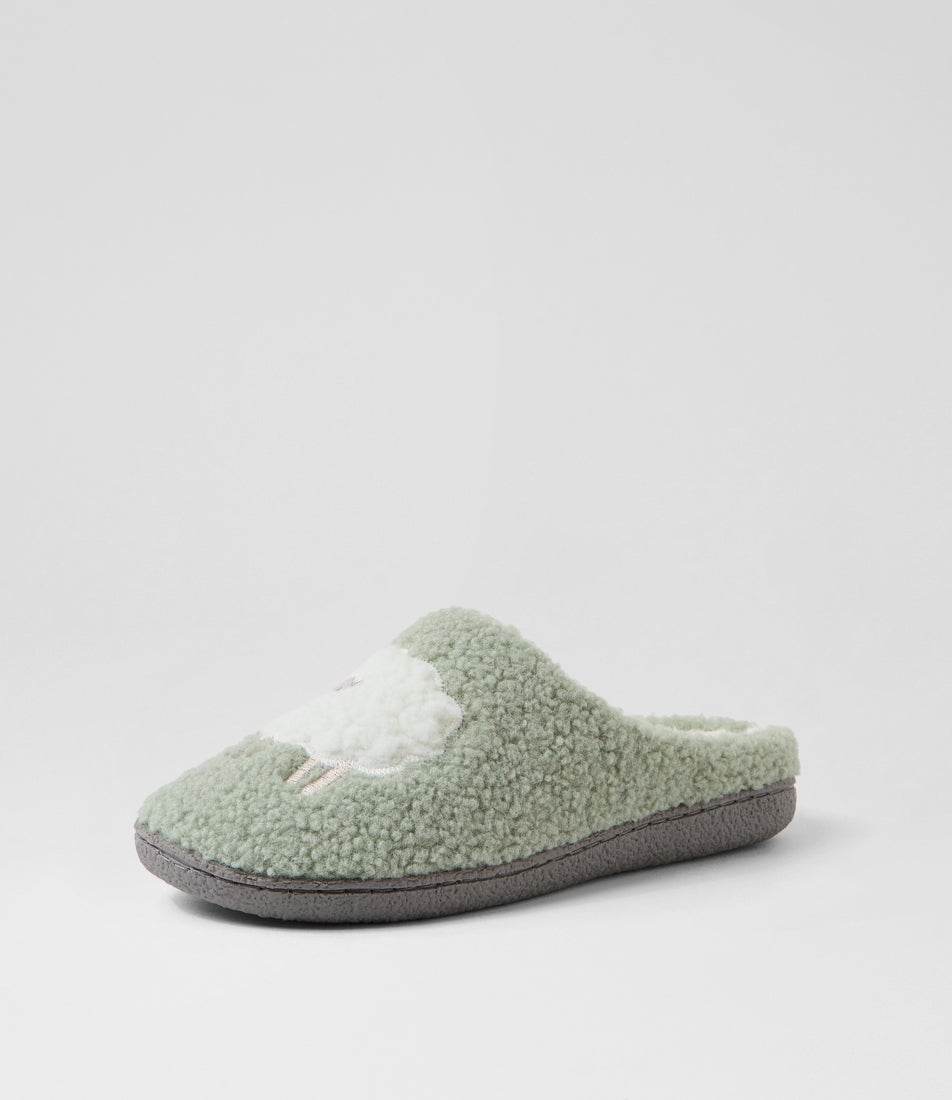 Lamby Soft Green Multi Flat Shoes