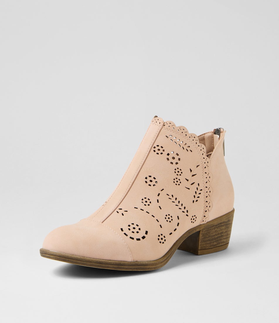 Arino Blush Nubuck Pu Ankle Boots