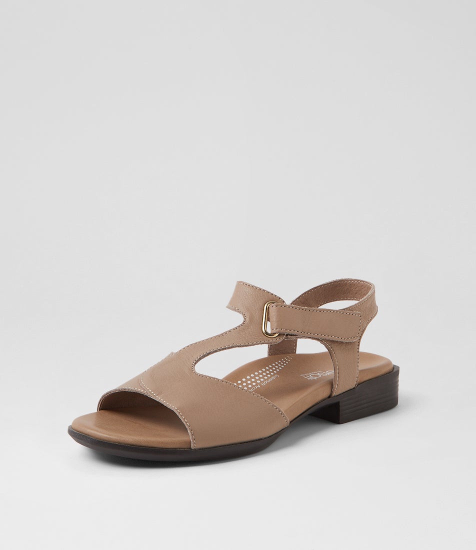 Coras Light Taupe Leather Sandals