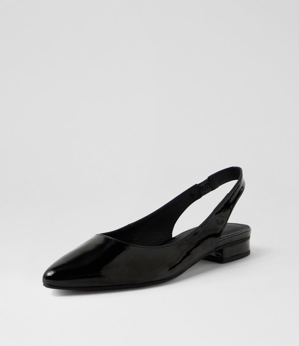 Dyani Black Patent Leather Flat Shoes