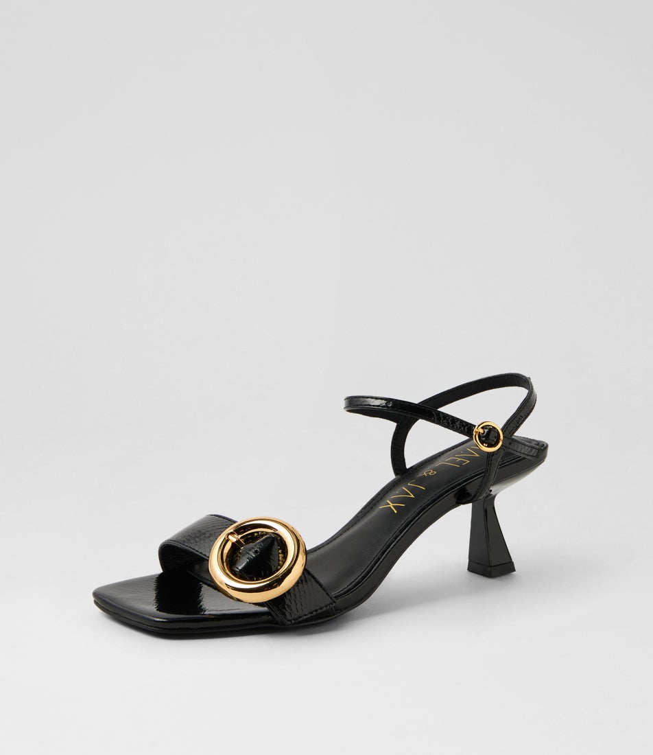 Intellect Black Leather Sandals
