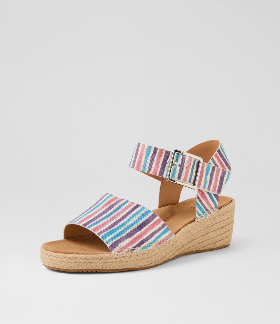 Kraig Xf Blue White Stripe Leather Sandals