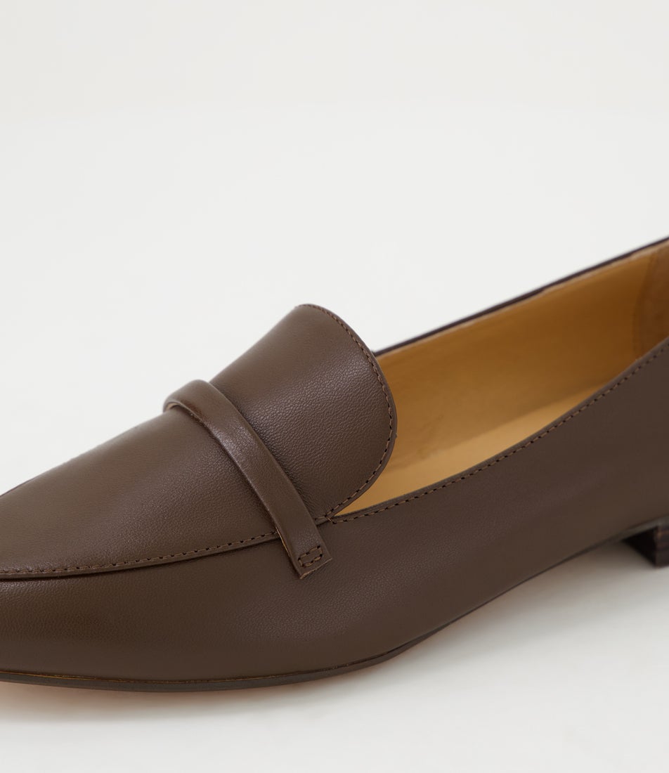 Daele Choc Dark Brown Leather Flat Shoes