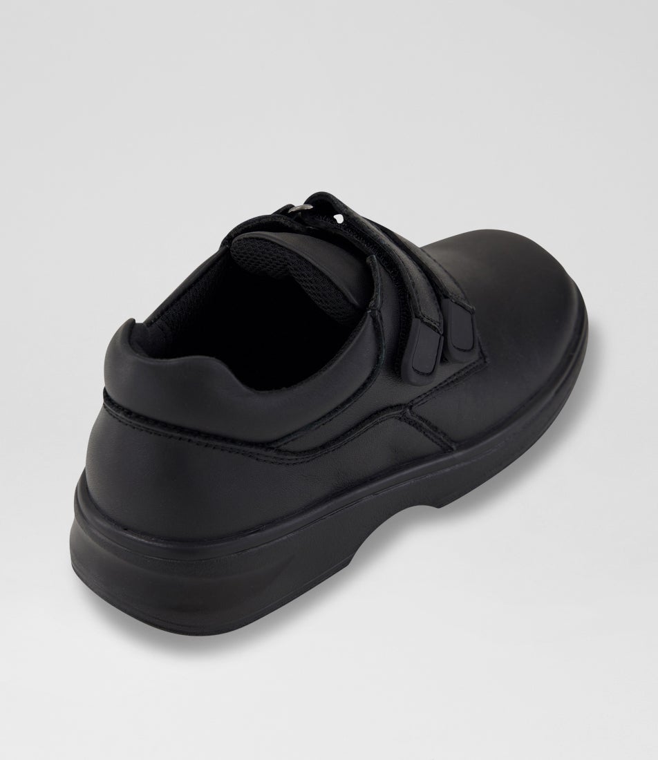 Jem Junior Black Leather Flat Shoes