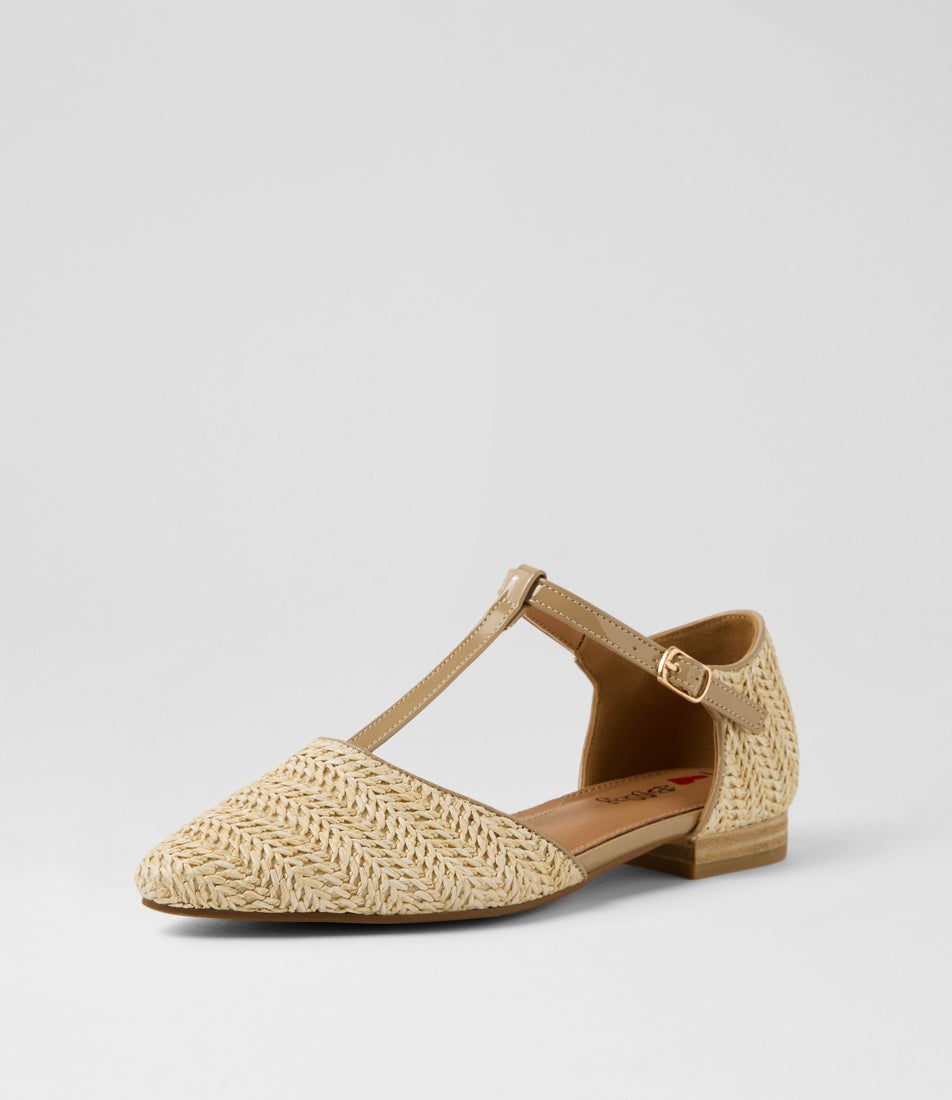Allora Natural Synthetic Raffia Flat Shoes Allora Natural Synthetic Raffia Flat Shoes