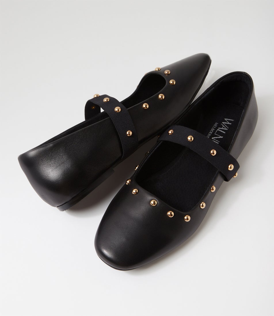 Blakely Black Leather Ballet Flats