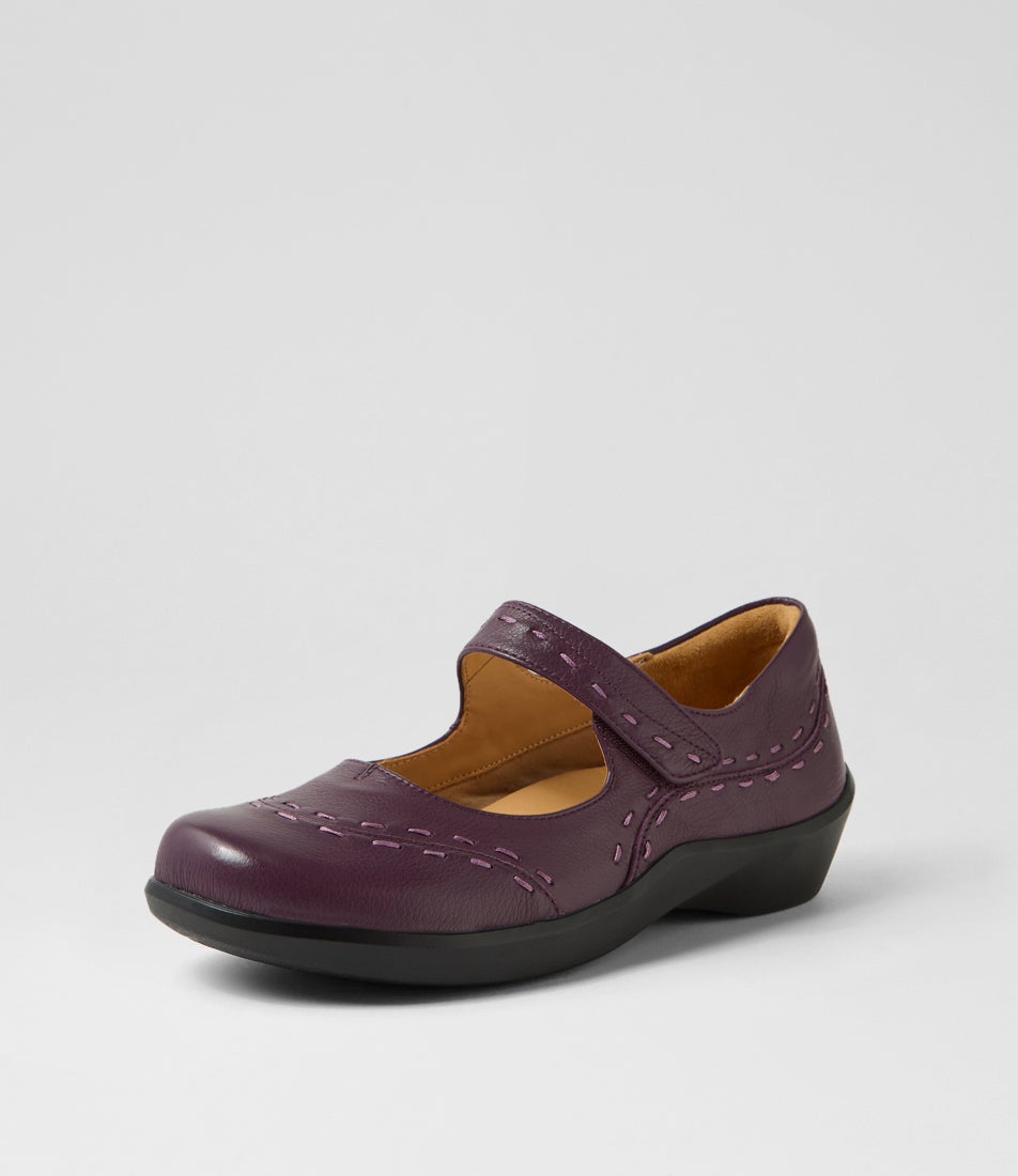 Gummibear W New Purple Leather Flat Shoes