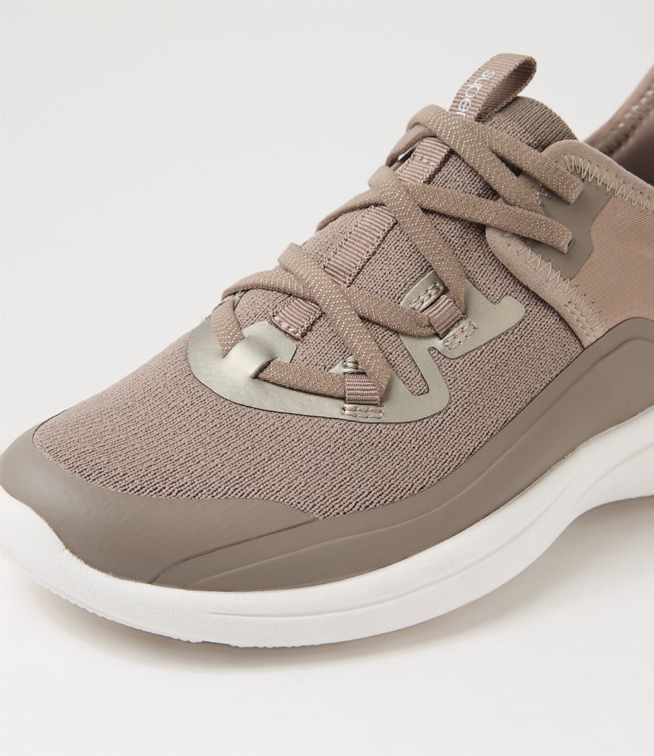 Yellina Taupe Platinum Knit Sneakers