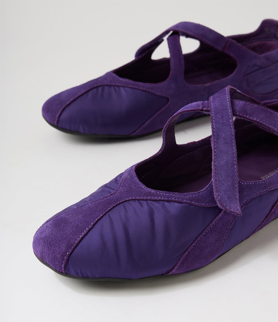 Blev Purple Suede Fabric Flat Shoes