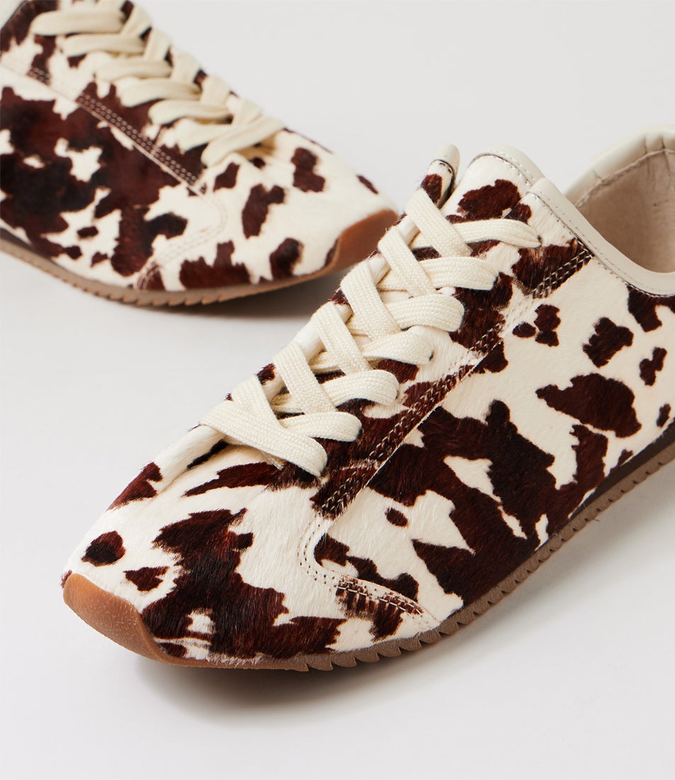 Haven Cow Print Leather Sneakers