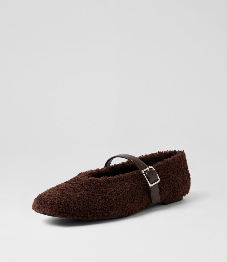 Tilt Chocolate Fabric Flat Shoes