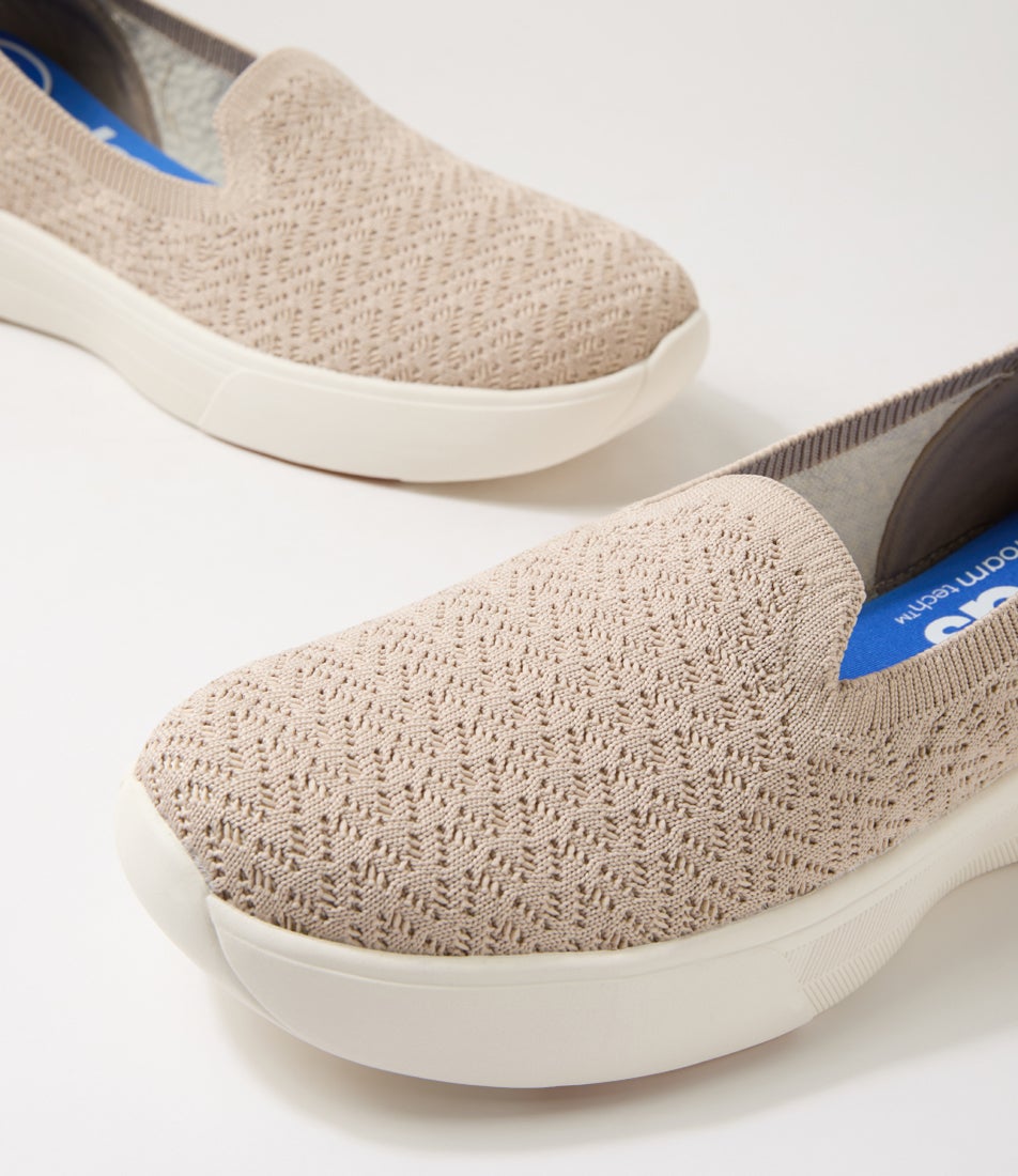 Blisswalk Taupe Knit Loafers
