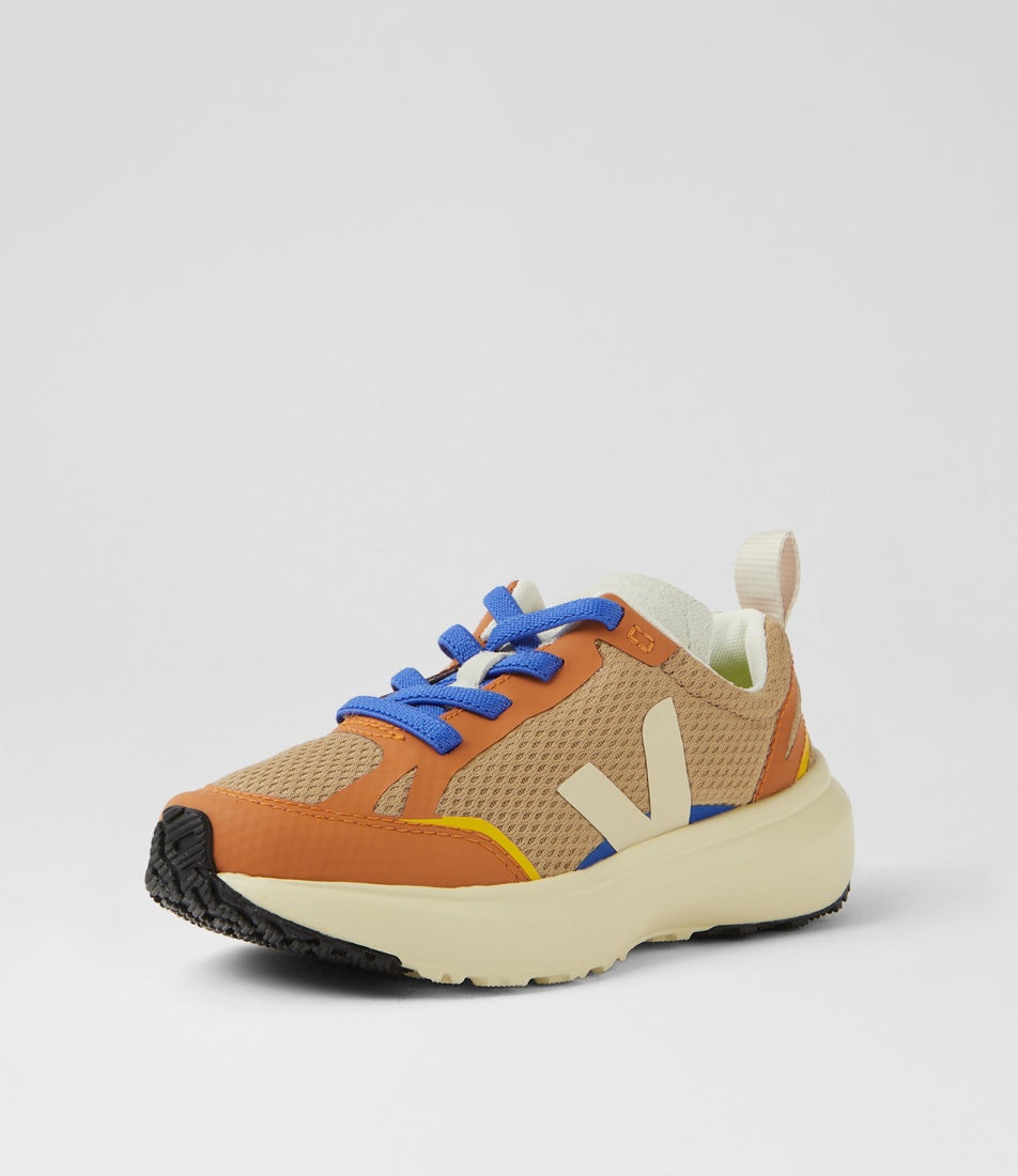 Small Canary Light Junior Dune Calcaire Umber Fabric Sneakers