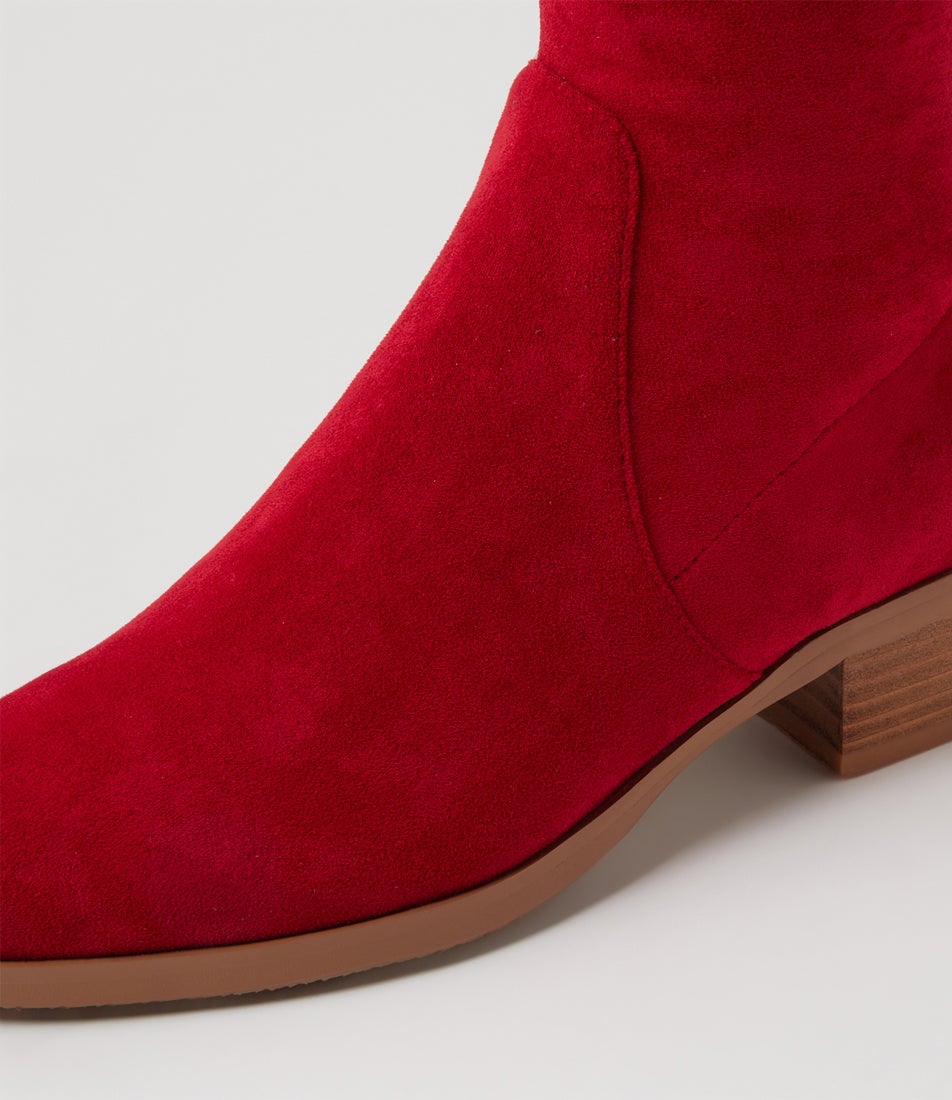 Timothie Ruby Stretch Microsuede Knee High Boots