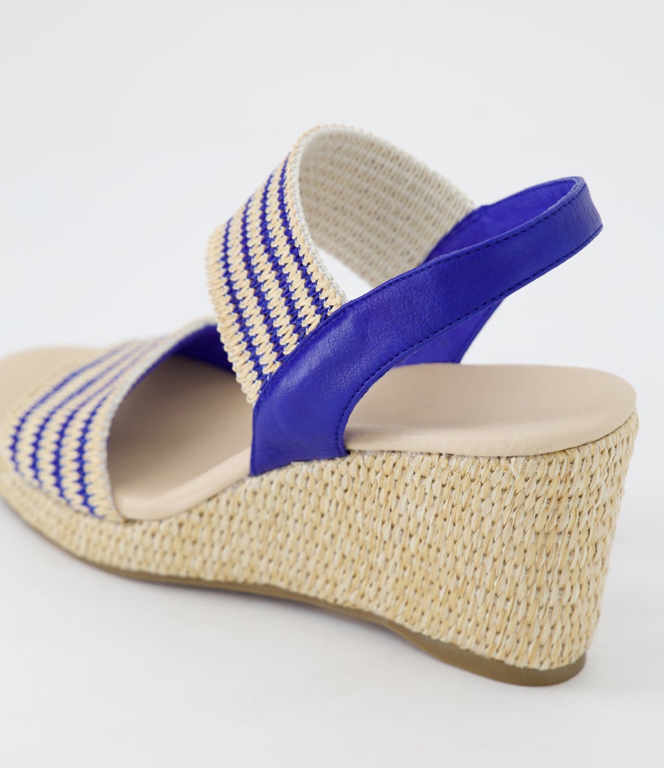 Piveys Blue Natural Fabric Sandals