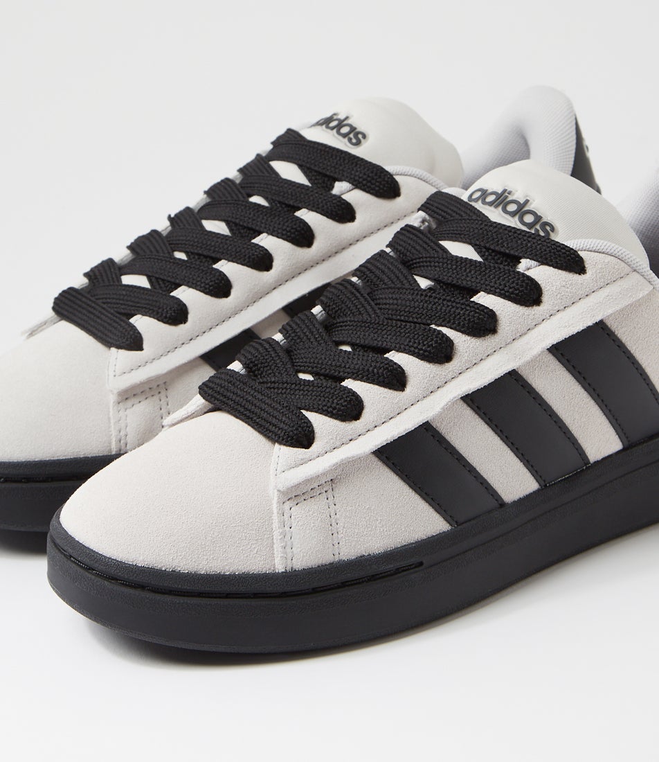 Grand Court Alphas M Grey One Core Black Fabric Sneakers