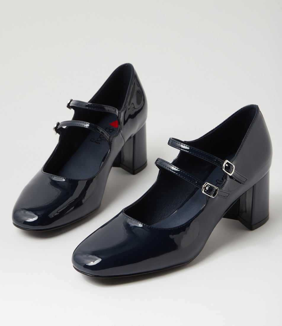 Eiko Navy Patent Pu Mary Jane Heels Eiko Navy Patent Pu Mary Jane Heels