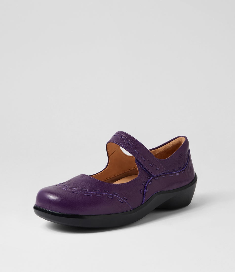 Gummibear W Bright Purple Leather Flat Shoes