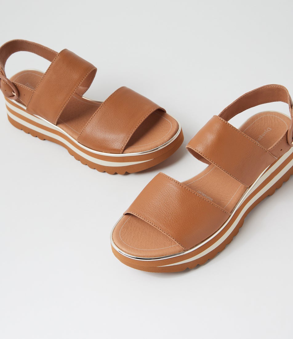 Hecon Dark Tan Leather Sandals