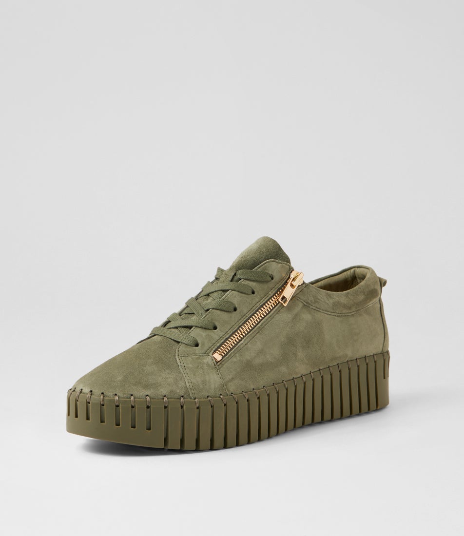 Bump Khaki Suede Sneakers