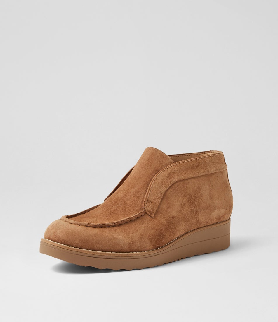 Onott Light Choc Suede Ankle Boots