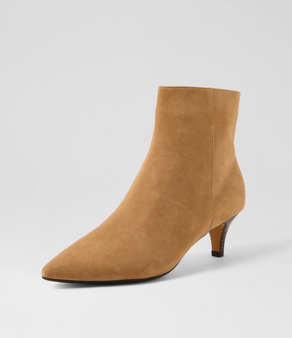 Conoir Cappuccino Dark Brown Suede Ankle Boots