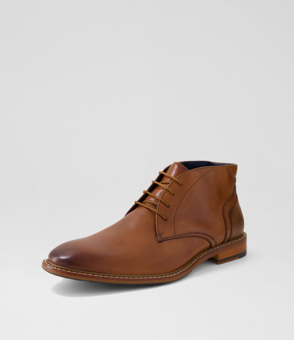 Banter Cognac Leather Lace Up Boots