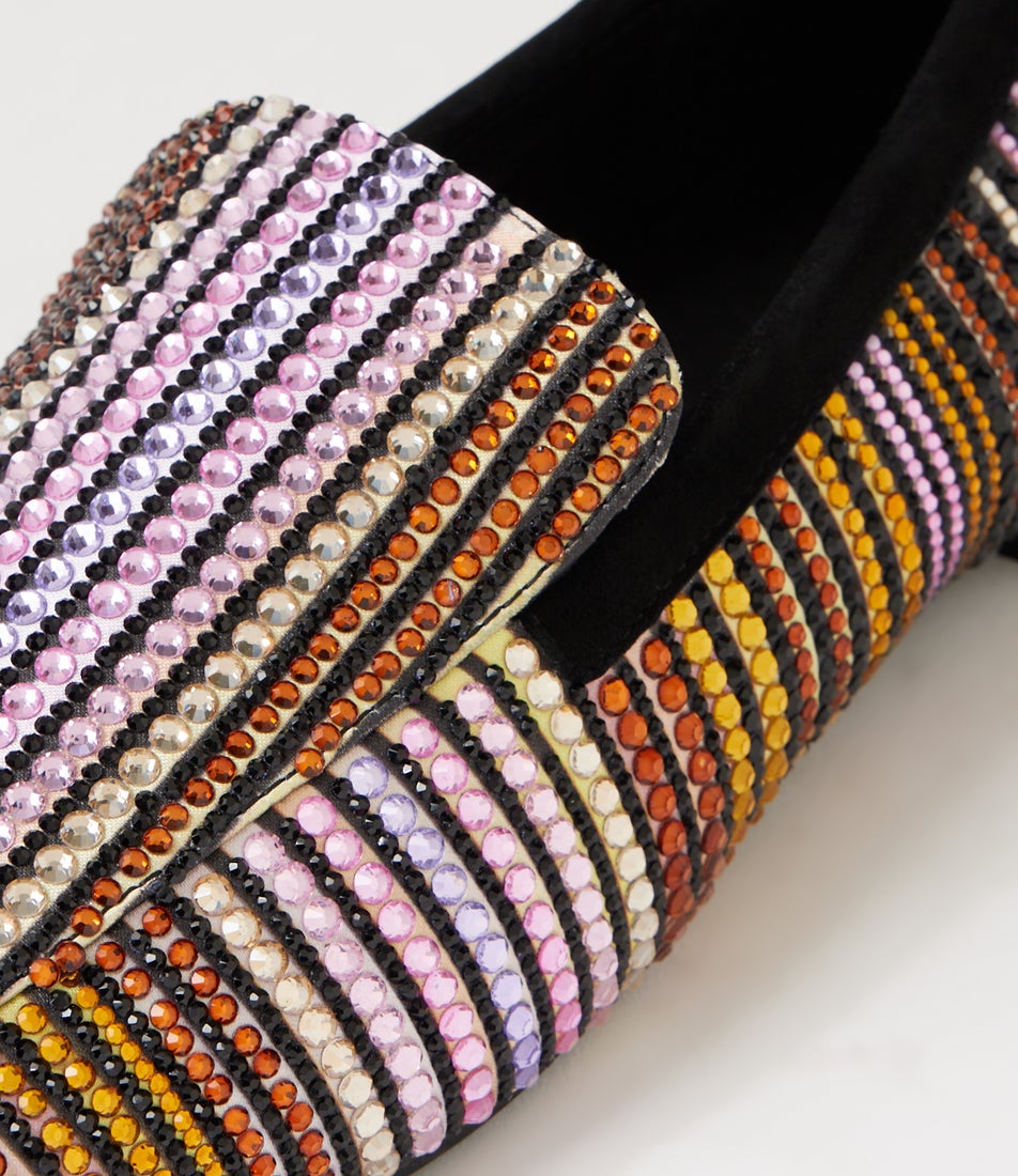Flitters Black Multi Loafers