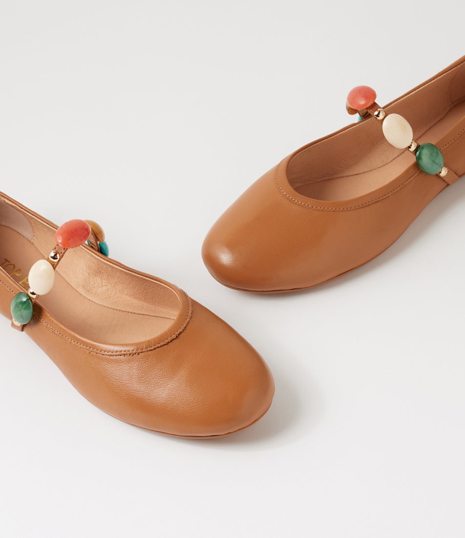 Birkita Dark Tan Multi Leather Ballet Flats Birkita Dark Tan Multi Leather Ballet Flats
