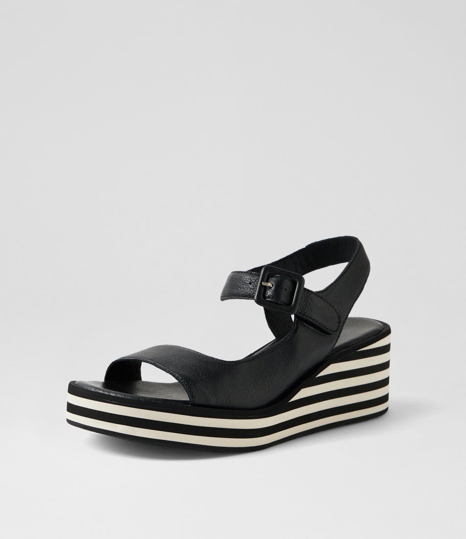 Figg Black Leather Sandals