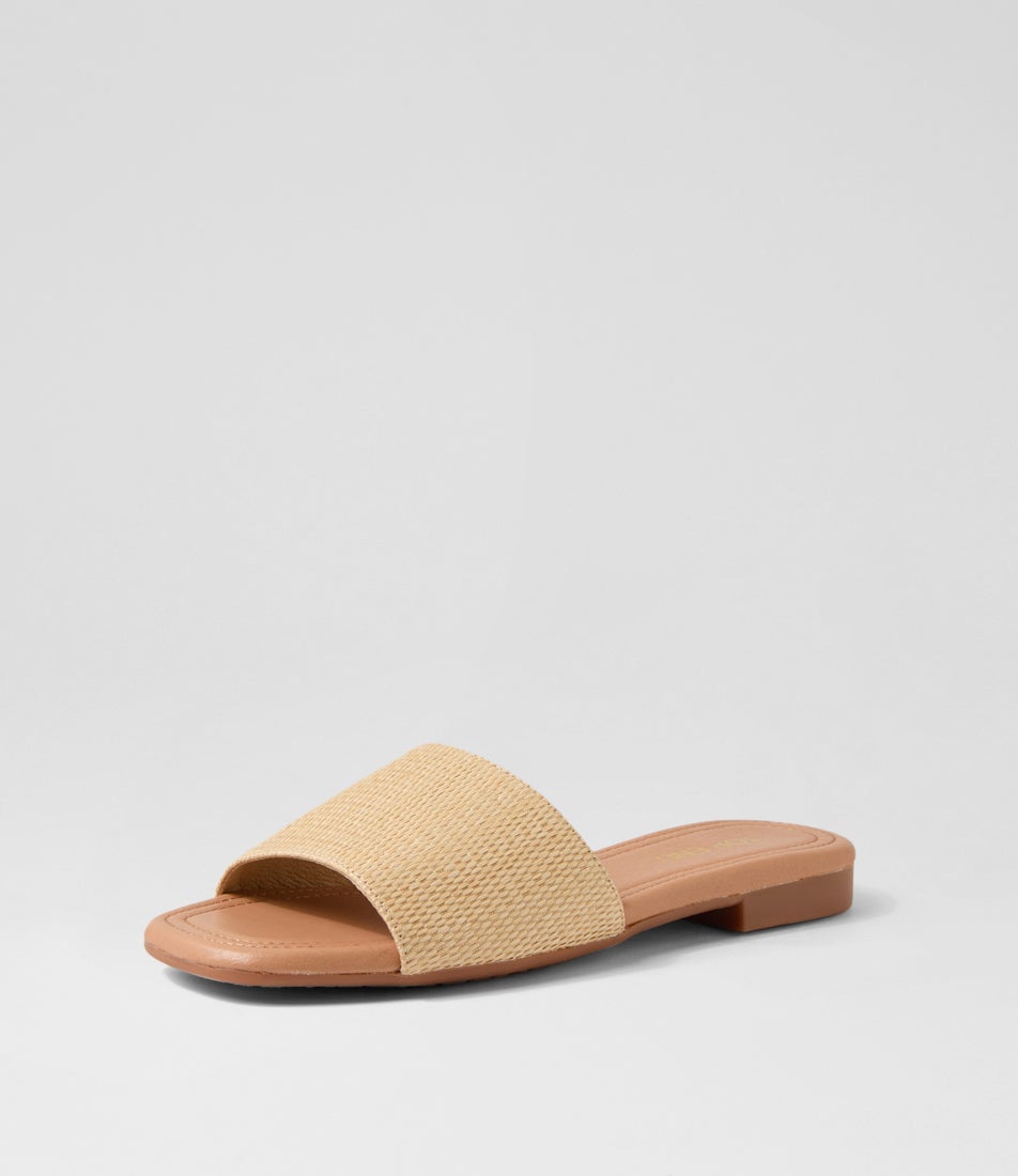 Nahlas Natural Synthetic Raffia Slides
