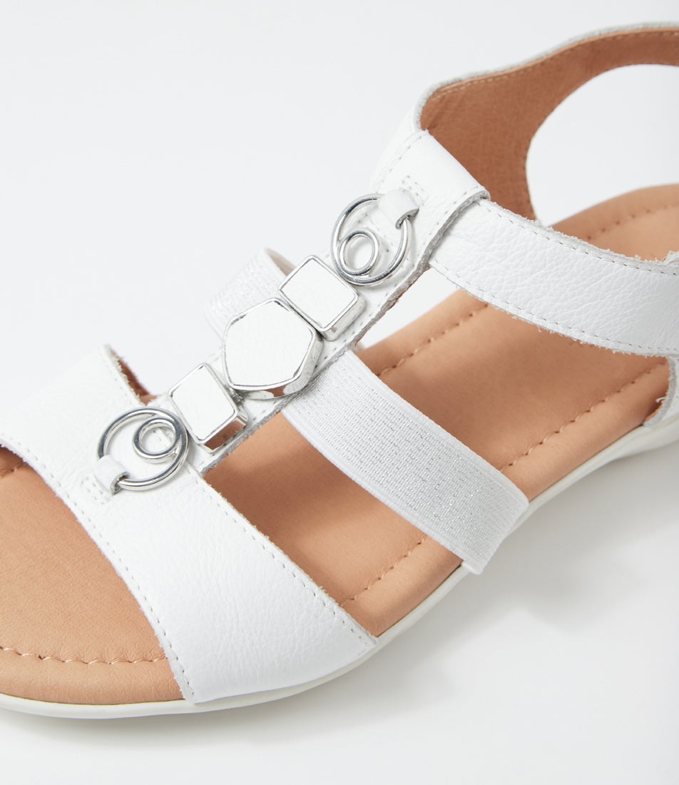 Bartie White Leather Sandals