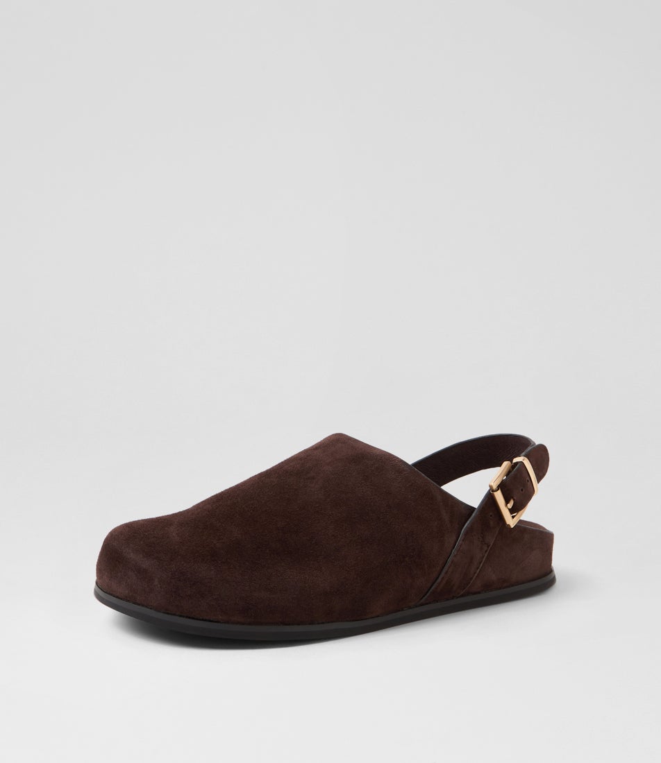 Vumina Dark Choc Suede Flat Shoes