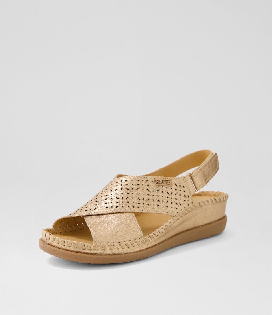 Cadaques 48 Champagne Leather Wedges