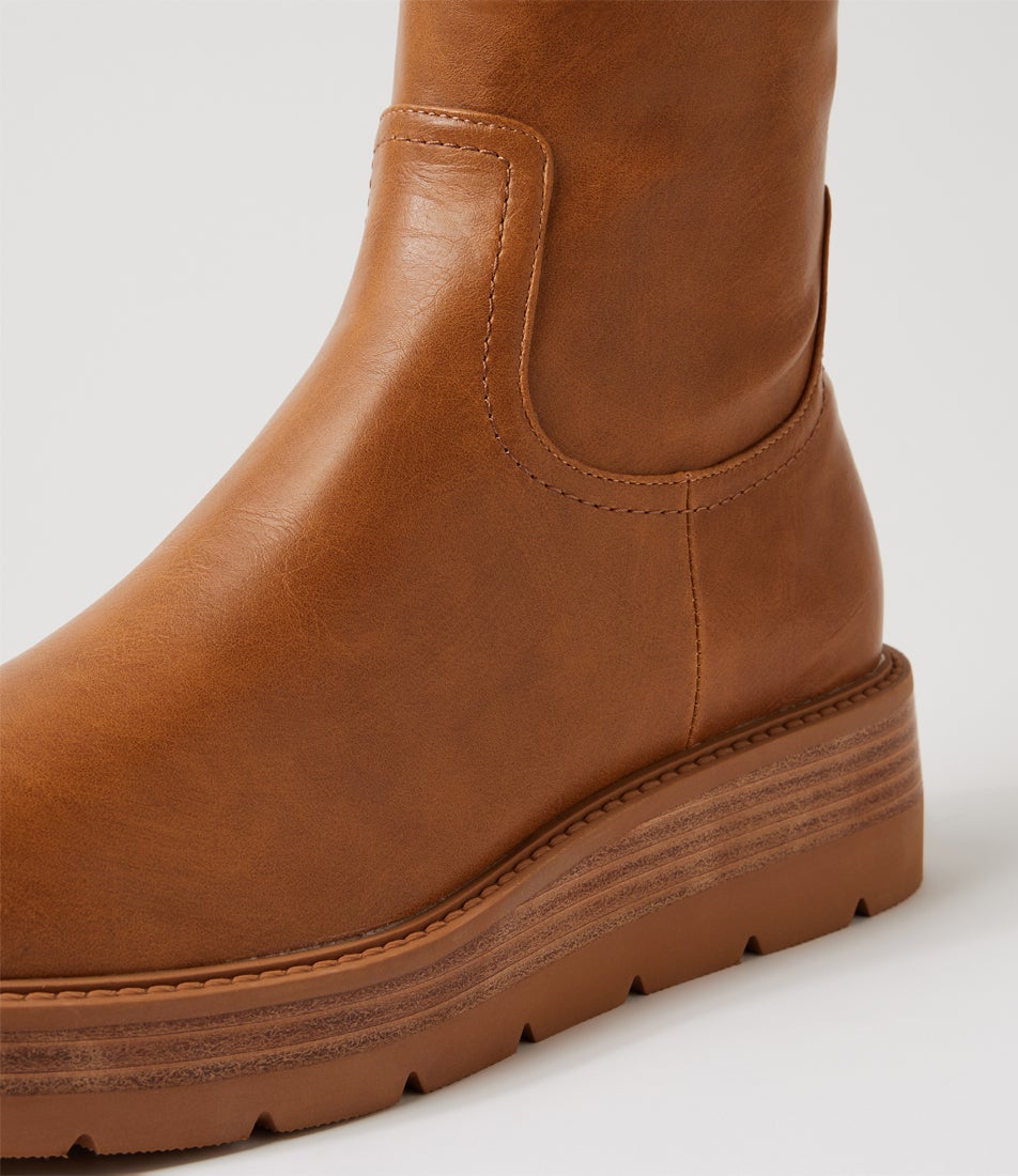 Terriny Tan Natural Stretch Knee High Boots
