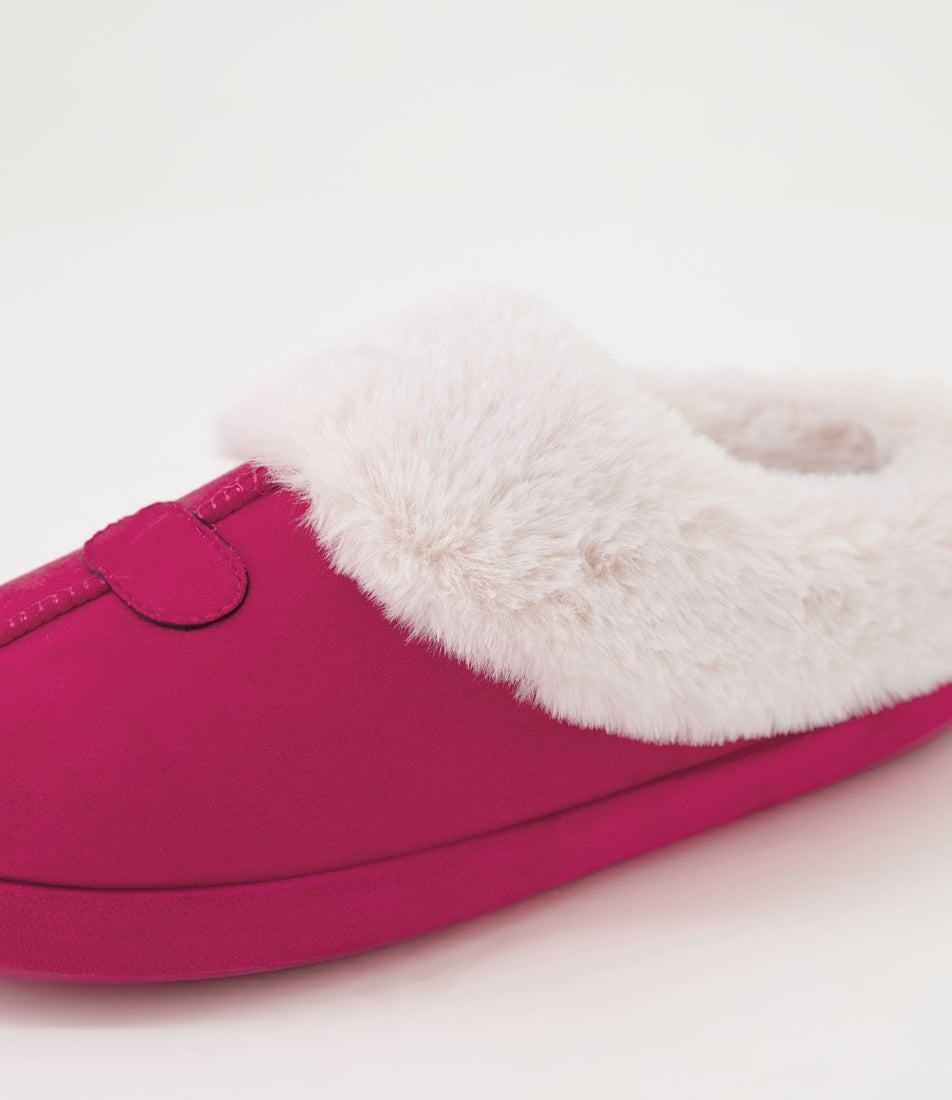 Snuggo Hot Pink Microsuede Slippers