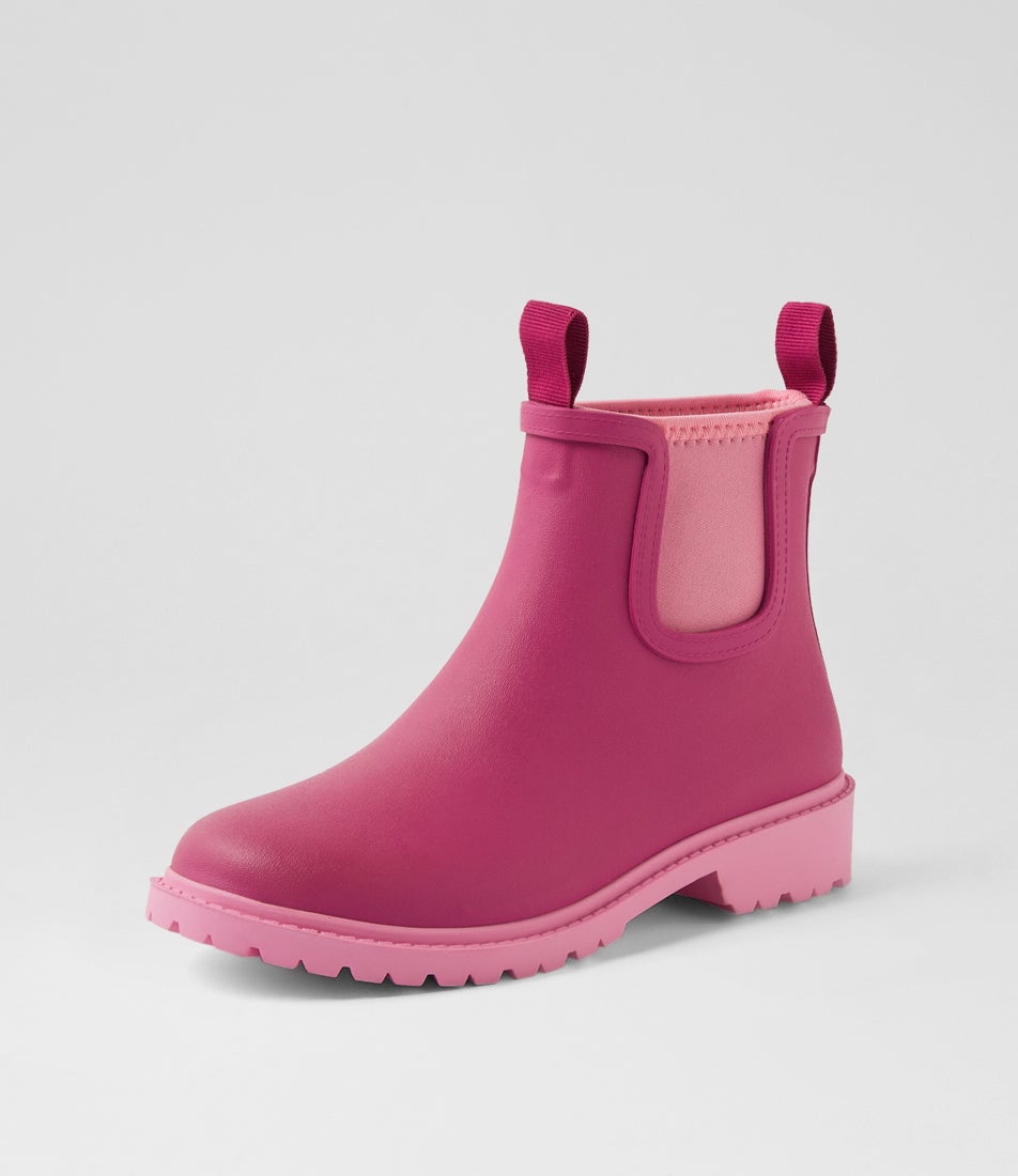 Splashy Plum Blossom Gumboot Ankle Boots