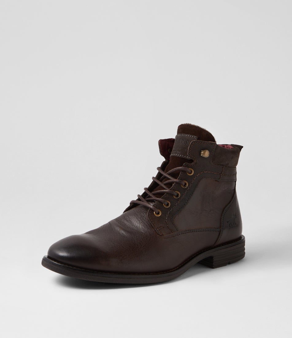 Jagger Dark Brown Leather Lace Up Boots