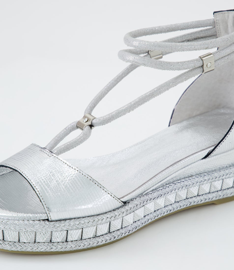 Miora Silver Print Leather Sandals