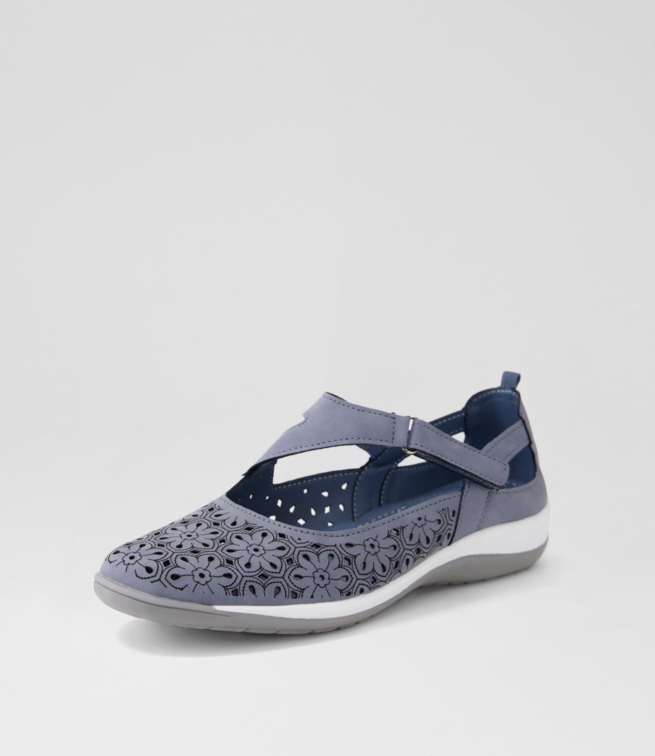 Ardon Mid Blue Nubuck Pu Flat Shoes