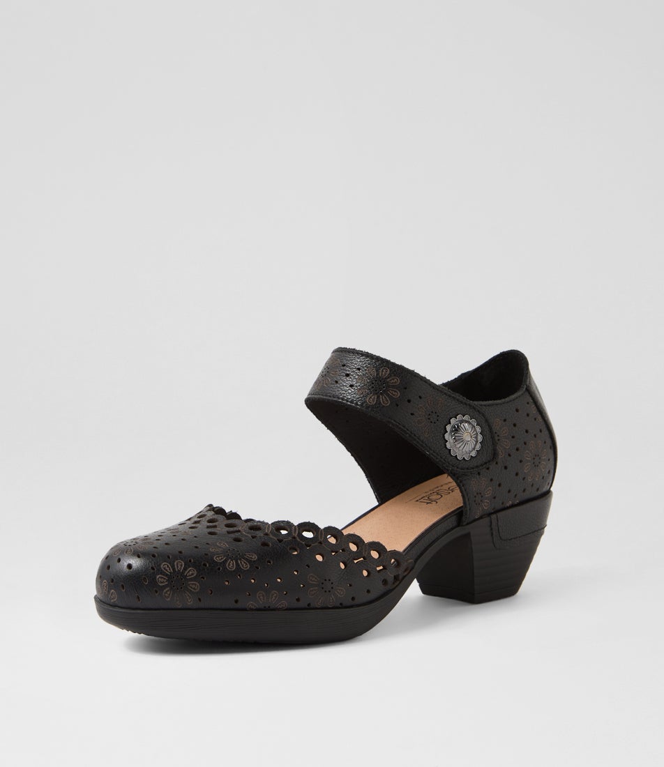 Rylie D Black Leather Heels Rylie D Black Leather Heels