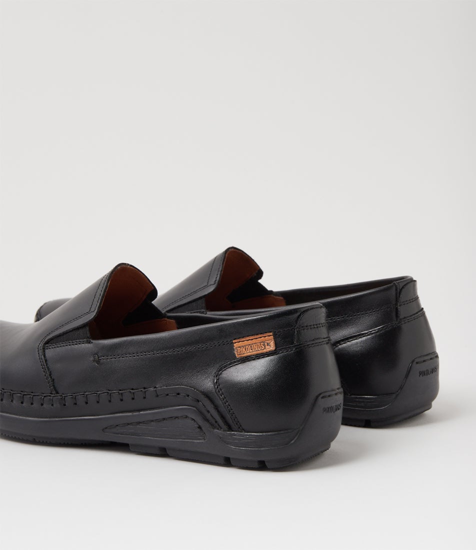 Azores 03 Black Leather Flat Shoes