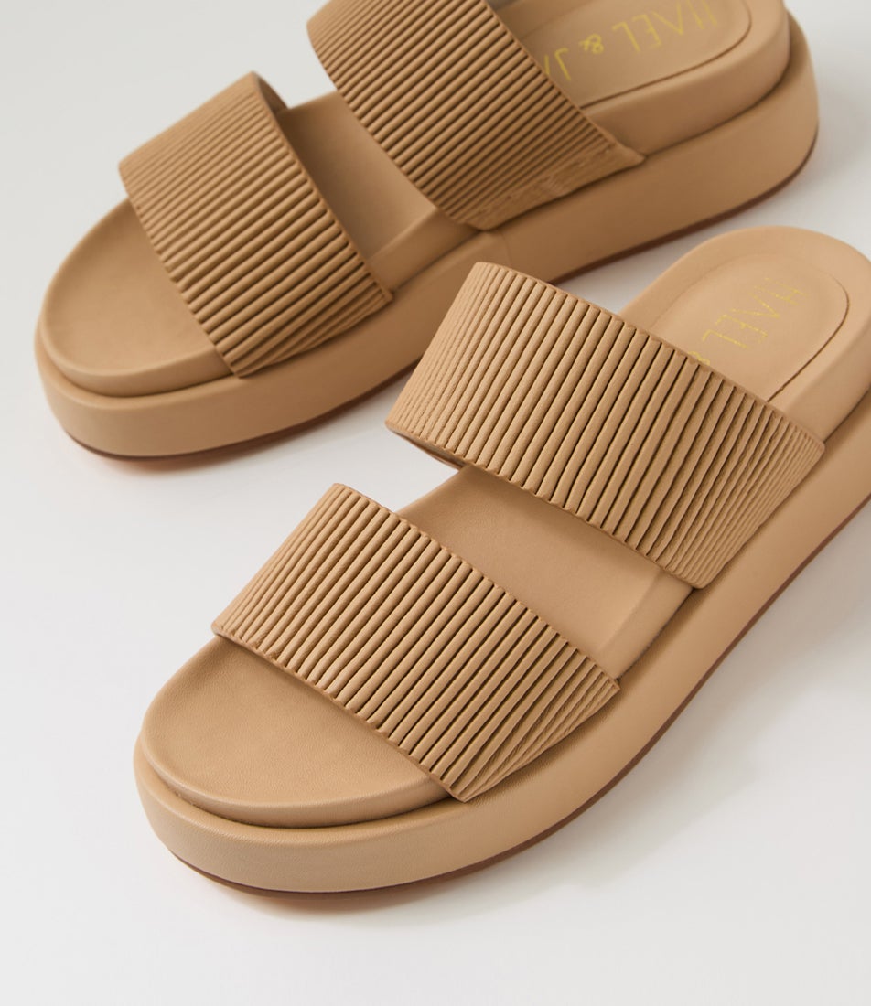 Provence Caramel Leather Slides