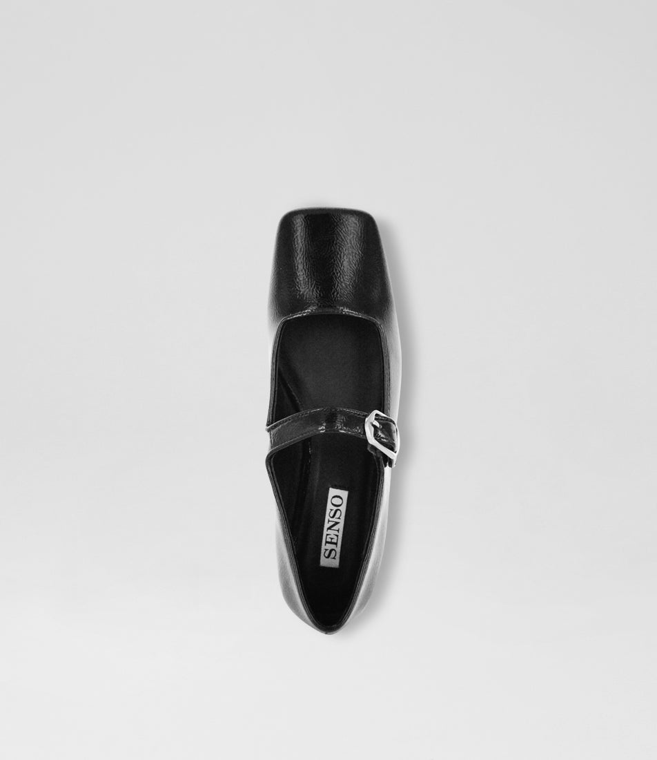 Binky Ii Ebony Patent Leather Flat Shoes