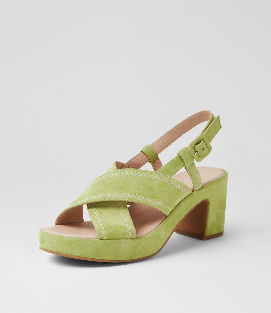 Bynndi Lime Suede Sandals