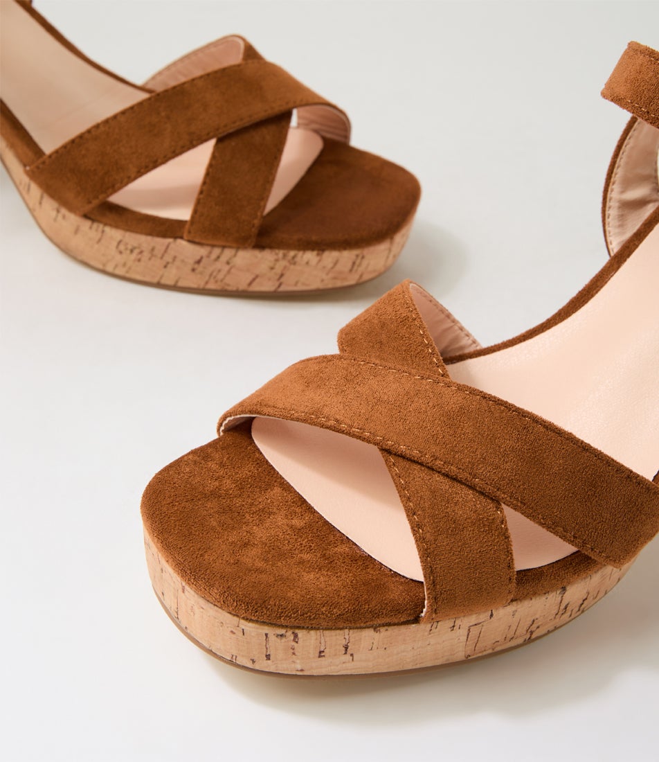 Hazel Chestnut Microsuede Sandals