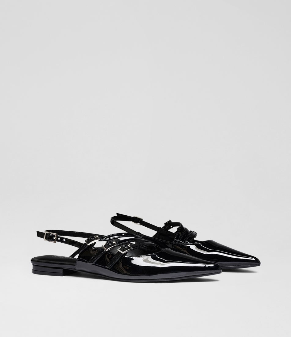 Lisst Black Patent Pu Flat Shoes